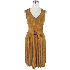 Bold & ChicPolka dot pleated belted fit & flare vintage inspired dress 2-3X NWT