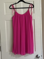 Gianni Bini Women&rsquo;s Flowy Pink Pleated Pink Dress Size Large Dry Clean Only
