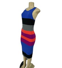 NEW Express Medium Women Pullover Tank Top Dress Striped Multicolor K10-12