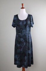 FRESH PRODUCE 100% Cotton Darling Blue Floral Casual Tee Dress Size Medium