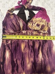 a buyer M gold magenta purple tie dye maxi halter dress