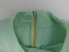Vintage Mint Green Textured Handmade Look Shift Dress Sleeveless Mod MCM Sz M L