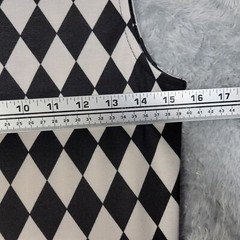 Tea N Rose Maxi Dress Womens Medium Black White Diamond Sleeveless Bodycon