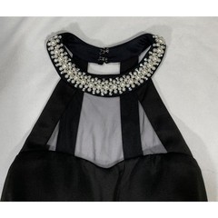 Speechless Black Rhinestone Collar Halter Bodycon Cocktail Dress Sz 3