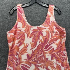 Boston Proper Dress Womens M Pink Paisley Terry Cloth Sleeveless 70s 80s Hippie