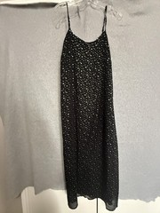 Andrée By Unit Dress Womens Medium Black Star Print Chiffon Slip Maxi Celestial