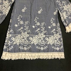 Velzera Dress Size Sm Floral Embroidered Peasant Tunic Off Shoulder Bohemian Top