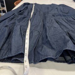 Draper James Dark Wash Denim Long Sleeve Midi Babydoll Bow Back Dress Size Small