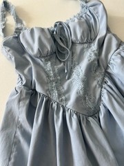 Baby blue corset lace zippered stretchy baby doll dress fairy whimsy size small