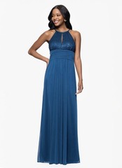B&a by Betsy and Adam Women&rsquo;s Lace-Top Keyhole Dress – Peacock