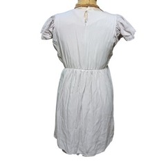 Flutter Sleeve Short Embroidered Summer Dress M