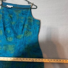 AGB Byer California Teal Green Abstract Print Beaded Strap Maxi Dress Size 10