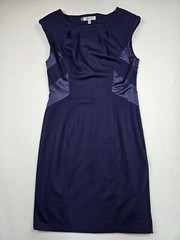 Jennifer Lopez Womens Navy Sheath Dress Size 8 Sleeveless Side Zipper