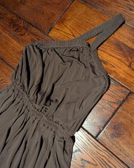MATTEAU Australia Brown Lined Grecian Goddess Gown Dress 100% Viscose Size US 2