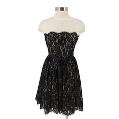 Robert Rodriguez Fit Flare Cocktail Dress Black Lace Strapless NWT Womens 2