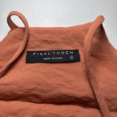 Final Touch NWT Cinnamon Brown Strappy Linen-like Dress Large Beach Summer