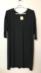 NWT Soft Surroundings Shift Dress Size XL Black Shift Urban Jersey Knit Zipper