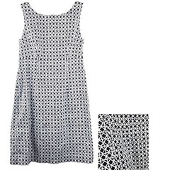 Talbots Geometric Sheath Dress Size 12 Cotton Spandex slight stretch