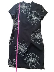 Amanda Smith Dress Womens 6 Black White Floral Sheath Shift Career Office Work