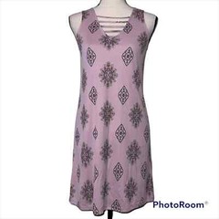 Pink Republic sz small junior’s solid strappy trapeze dress lilac paisley print