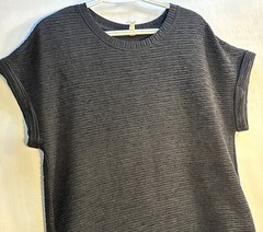 Evaless Women’s Size L Stretch Textured Knit Tunic Dress Pockets
