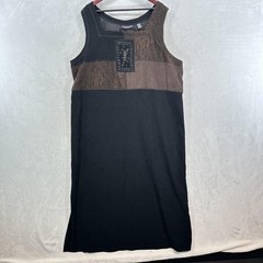 Vintage Amanda Smith Dress Womens 3X Black Brown Maxi Snake Print Gecko 90s