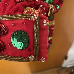 Creative Creations Christmas Sequin & Beaded Silk Shirt-Dress Jacket Lg Rare