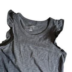 Universal Thread Midi Maxi Dress Ruffle Sleeve Size S Gray Distressed Minimalist