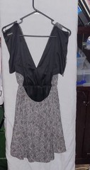 Express Fit & Flare V-Neck Sleeveless Geometric Backless Zip Knee Dress 6