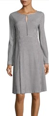 Max Mara Weekend Dress Womens Large Blue Urbana Print A-line Stretch Knit NWT