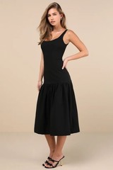Rare London, Drop Waist Sleeveless Dress, Black, Women Size 4