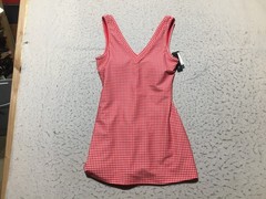 NEW Abercrombie YPB SculptLUX Exercise Dress Petite Medium PM Red Plaid V Neck
