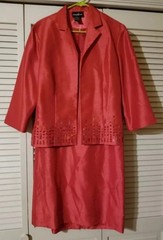 Positive Attitude 2-Piece Size 14 Jacket Dress Set Pink w/ Sequin Detail