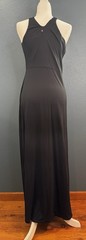 Red Carter Black Solid Halter Cutout Sleeveless Stretch Maxi Dress L