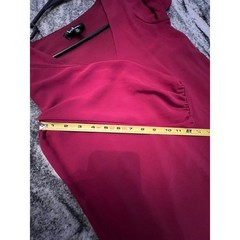 Lulus Shifting Dears Wine Red Long Sleeve Shift Dress Mini Boho XS V-Neck