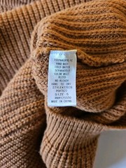 HERA Collection Camel Brown Knit Balloon Turtleneck Sweater Dress Women&rsquo;s Size S