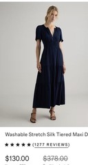Quince washable stretch silk tiered maxi dress XL NWOT