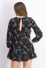 Topshop Floral Hearts Stars Ruffle Mini Dress Sleeves Travel Wedding