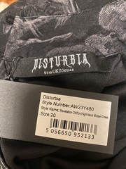 Disturbia Revelation Chiffon High Neck Midaxi Dress Black Gothic Plus Sz 20 UK