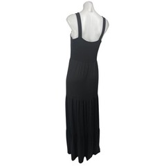 Ann Taylor Loft Women&rsquo;s Black Sleeveless Smocked Tiered Maxi A-Line Tank Dress M