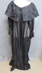 Vintage Victorian Dress Womens Large Sheer Stripe Lace Cuffs Capelet 1910s Rare