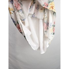 Y2K Forever 21 Floral Cowl Neck Mini Slip Dress Sz S White Romantic Fairy Dainty