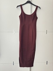 Asos Design Square Neck Softline Midi Dress With Side Slits Size 8