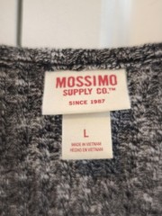 Mossimo Supply Co Gray Solid Wrap V-Neck Long Sleeve Stretch Knit Short Dress L