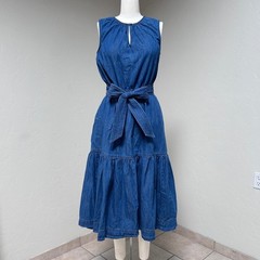LRL Ralph Lauren Denim Dress Midi Belted Cotton Western Cowgirl Heritage 10