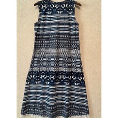 Live and Let Live Womens Large Blue Tribal Print High Low Tassel Dress