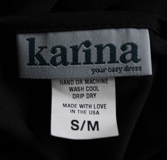 Karina Women&rsquo;s Rounded Scoop Neck Emily Dress AP2 Solid Black Size: S/M NWT