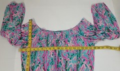 Lilly Pulitzer Off Shoulder Cyla Sundress Romper Jumpsuit Skort Neon Starfish/L