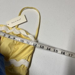 Sim & Sam Dress Yellow Tiered Maxi Size XS White Scallop Trim Sundress Feminine