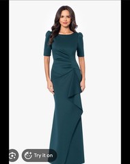Xscape « Demi » Scuba Short Sleeve Ruched dress